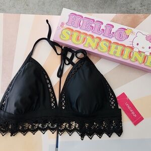 Xhilaration Black Lace Bikini Top